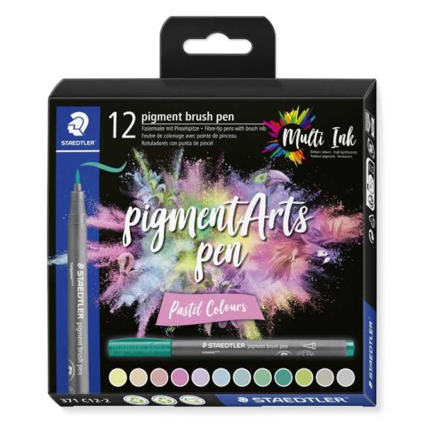 Staedtler Brush pens - Pigment arts st - pastel assorteret farver - 12 stk.